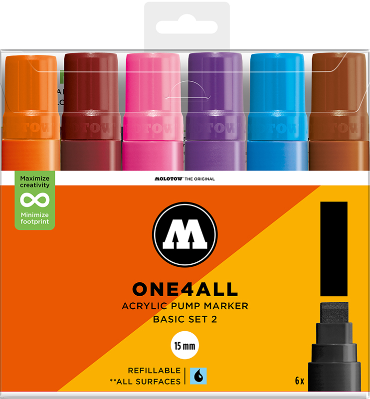 Image of Akrylmarkerset Molotow ONE4ALL 627HS Basic Set 2 200881 4250397674919