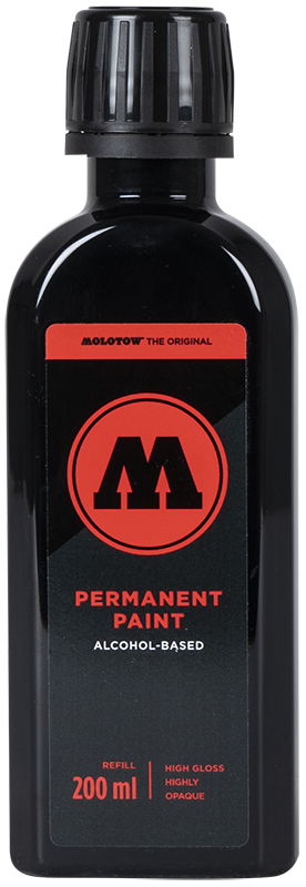 Image of Molotow Permanent Paint Alcohol Refill 200ml Signal black 862125 4250397636078