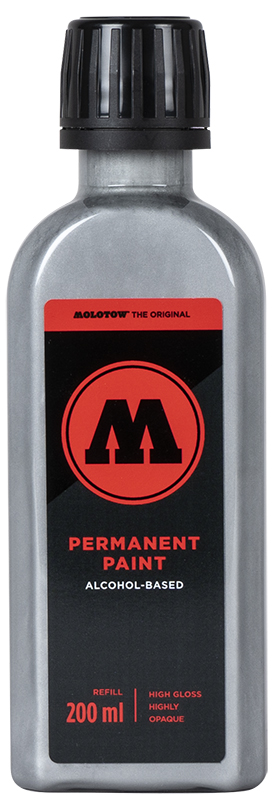 Image of Molotow Permanent Paint Alcohol Refill 200ml Chrome 862126 4250397636085
