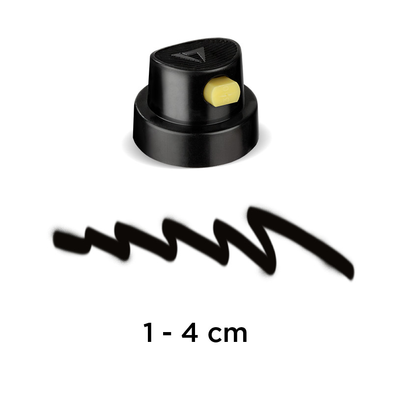 Image of Spraymunstycke Molotow Flat Artist black/yellow Polybag 100 pcs. 9004100 4250397638485