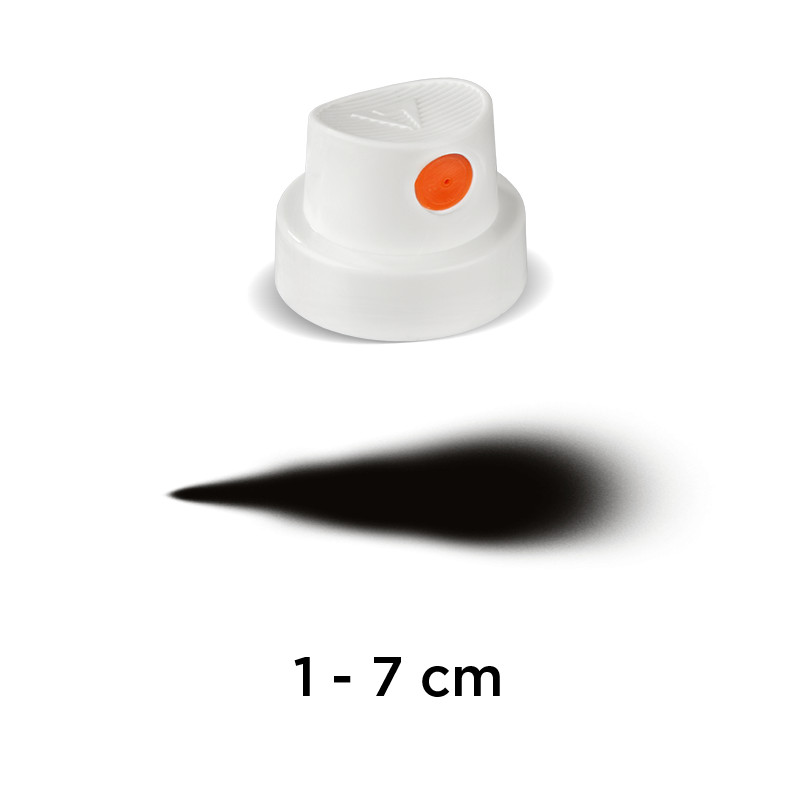 Image of Spraymunstycke Molotow Silent Fatcap white/oran. Polybag 100 pcs. 9006100 4250397638584