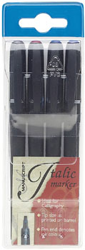 Image of Kalligrafipenna Manuscript 4 Italic Markers black MM6409 880115 5020180640006