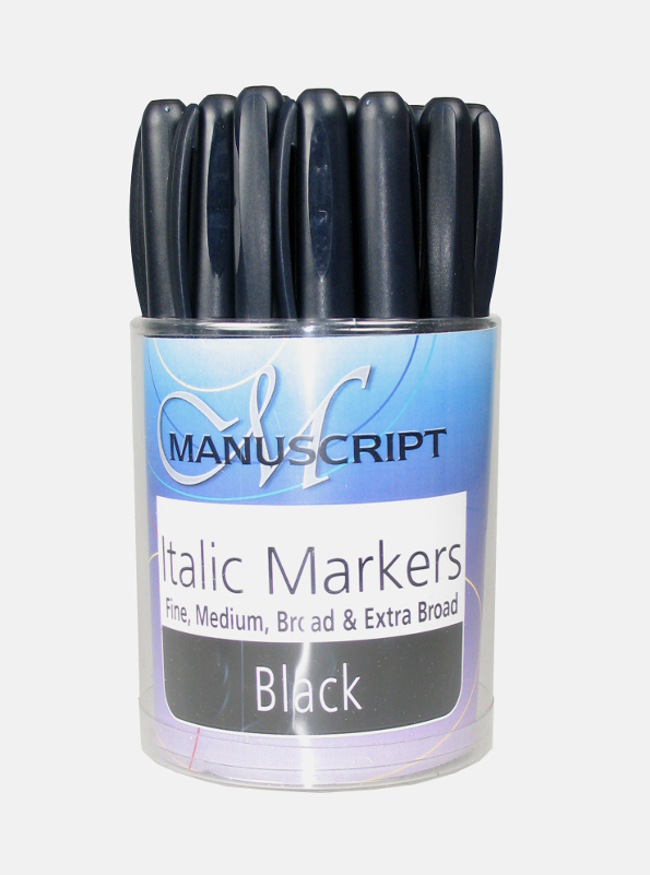 Image of Kalligrafipenna Manuscript Burk med 25 sorterade Italic Markers MM6525 880132 5020180652504