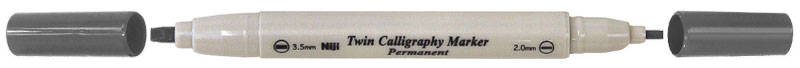 Image of Kalligrafipenna NiJi Twin Calligrafi Grafitgrå Perm. 136628