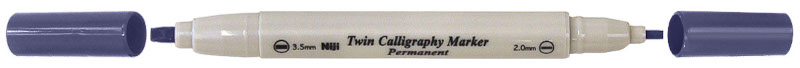 Image of Kalligrafipenna NiJi Twin Calligrafi Mörkblå Perm. 136630