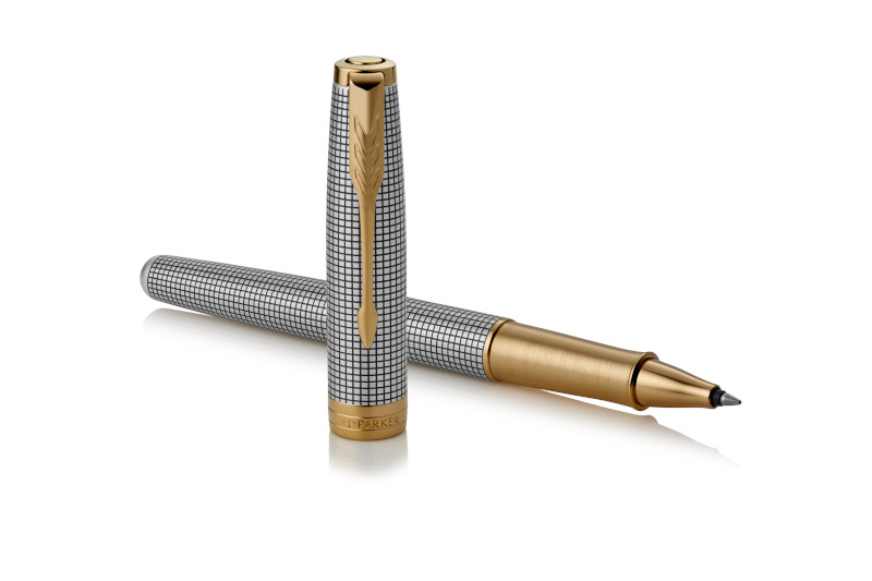 Image of Kulspetspenna Parker Sonnet Chiselled Silver G.T Rollerball F Black 1931491 3501179314914