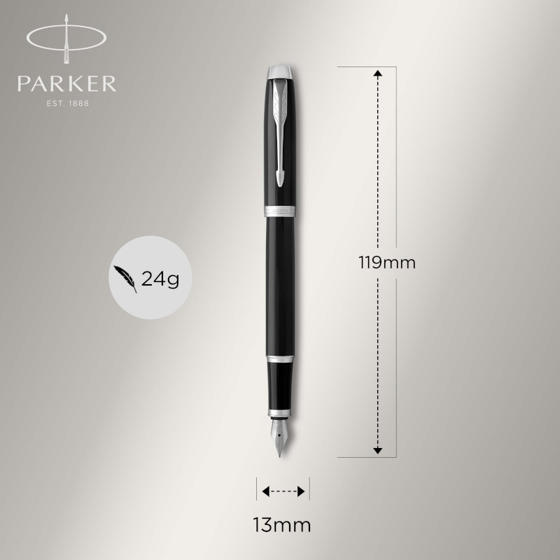 Image of Reservoarpenna Parker IM Black Lacquer C.T Fountain pen F Blue 1931644 3501179316444