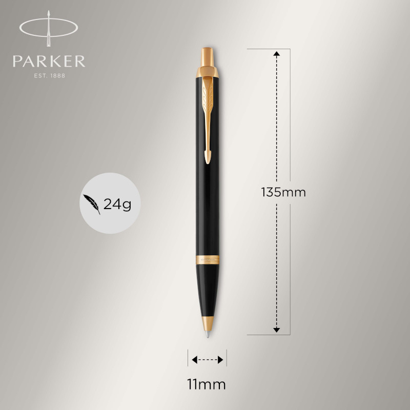 Image of Kulspetspenna Parker IM Black Lacquer G.T Ballpen M Blue 1931666 3501179316666