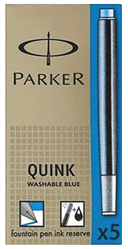 Image of Bläckpatron Parker Ink Cartridge Quink Royal Blue Washable 5-p 1-Blist 1950208 3501179502083