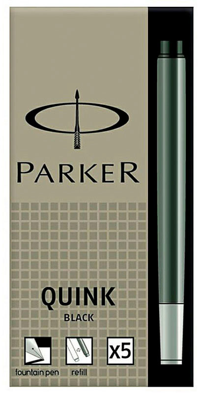 Image of Bläckpatron Parker Ink Cartridge Quink Black 5-p Blister 1950402 3501179504025