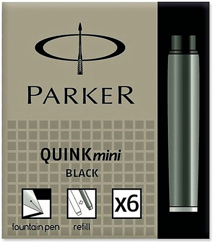 Image of Bläckpatron Parker Ink Cartridge Quink Mini Black 6-p 1950407 3501179504070