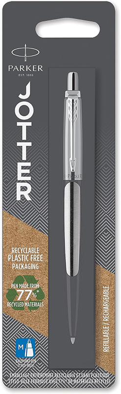 Image of Kulspetspenna Parker Jotter Stainless Steel C.T. Ballpen M Blue ink 1-Blister 1953205 3501179532059
