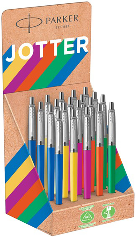 Image of Kulspetspenna Parker Jotter Originals Display Ballpen M Blue ink Mixed 90's colours 20 pcs 2190109 3026981901096