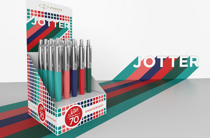 Image of Kulspetspenna Parker Jotter Originals 70th Anniversary Display Ballpen M Blue ink 20 pcs 2206123 3026982061232