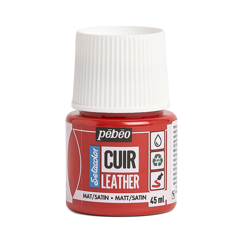 Image of Läderfärg Pebeo Cuir Leather 45ml - Intense Red 295605 3167862956054