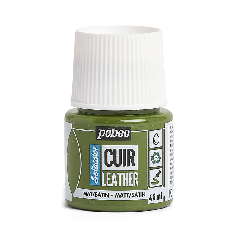 Image of Läderfärg Pebeo Cuir Leather 45ml - Khaki Green 295617 3167862956177