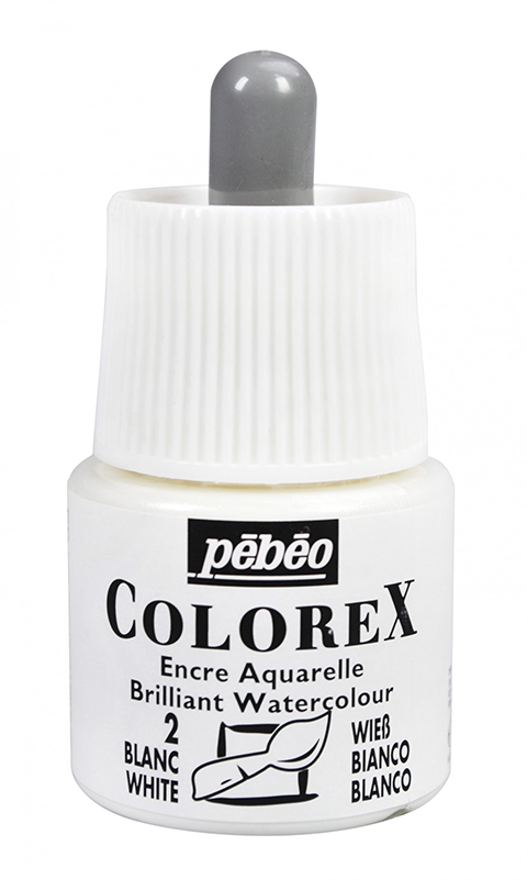 Image of Tusch Pebeo Colorex Ink 45ml White 002 (5F) 341002 3167863410029