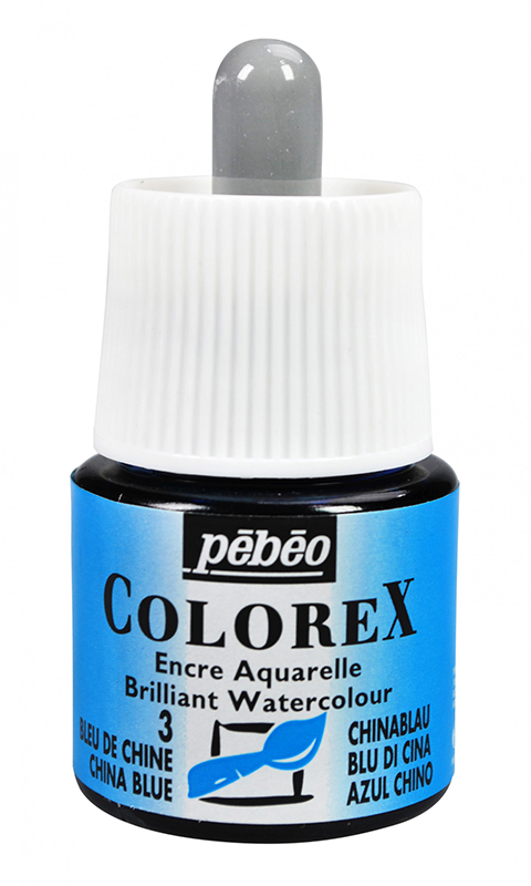 Image of Tusch Pebeo Colorex Ink 45ml China Blue 003 (5F) 341003 3167863410036