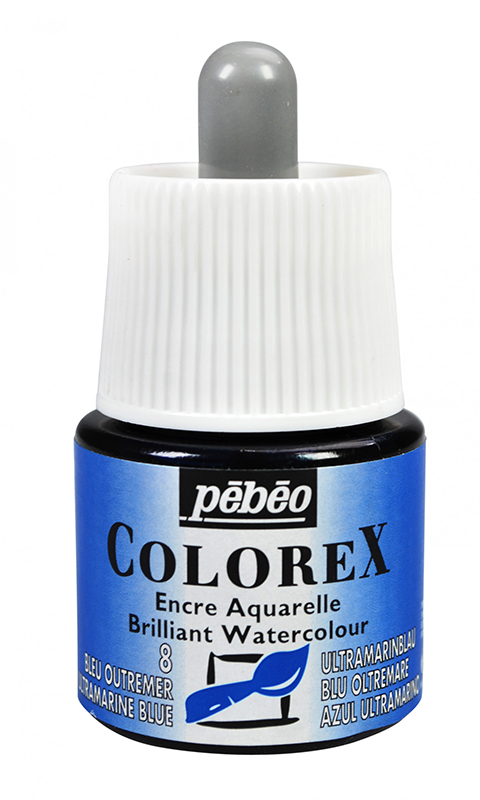 Image of Tusch Pebeo Colorex Ink 45ml Ultramarine Blue 008 (5F) 341008 3167863410081