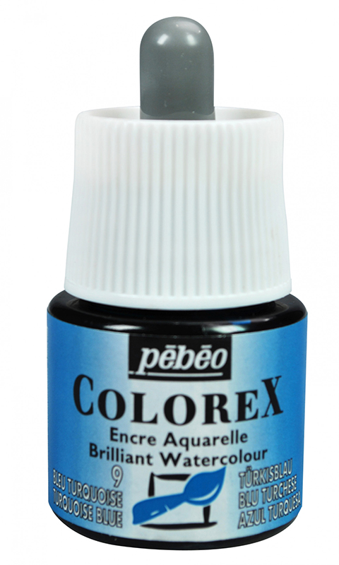Image of Tusch Pebeo Colorex Ink 45ml Turquoise Blue 009 (5F) 341009 3167863410098