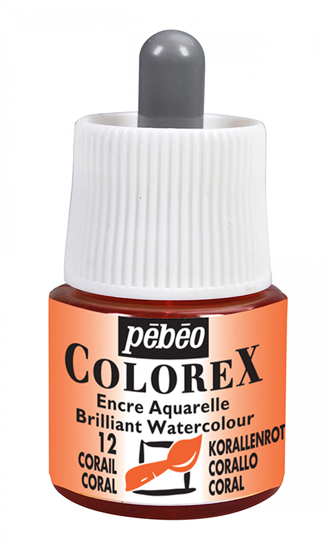 Image of Tusch Pebeo Colorex Ink 45ml Coral 012 (5F) 341012 3167863410128