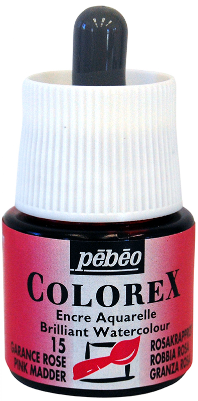 Image of Tusch Pebeo Colorex Ink 45ml Pink Madder 014 (5F) 341015 3167863410159