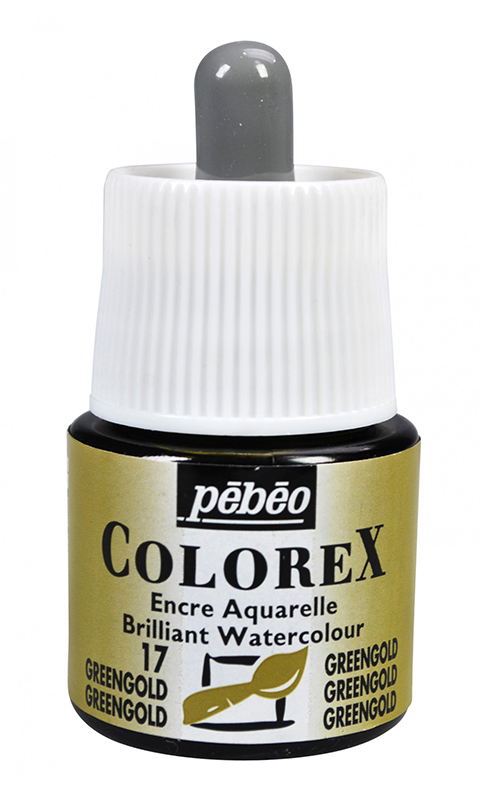 Image of Tusch Pebeo Colorex Ink 45ml Greengold 017 (5F) 341017 3167863410173