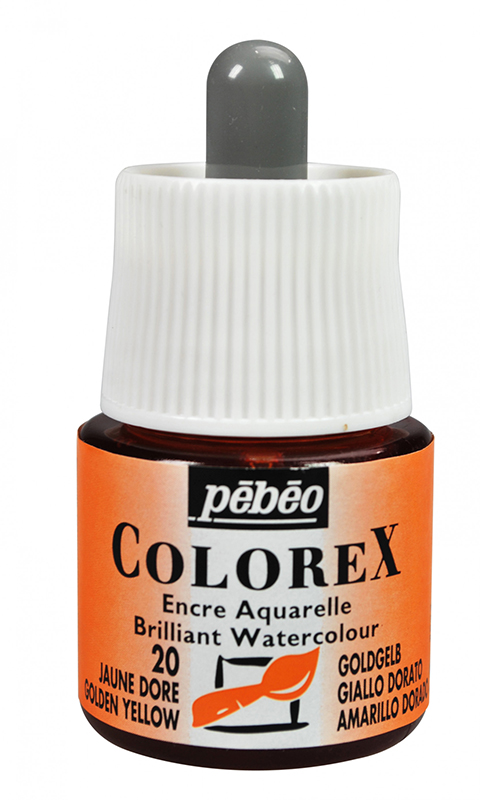 Image of Tusch Pebeo Colorex Ink 45ml Golden Yellow 020 (5F) 341020 3167863410203