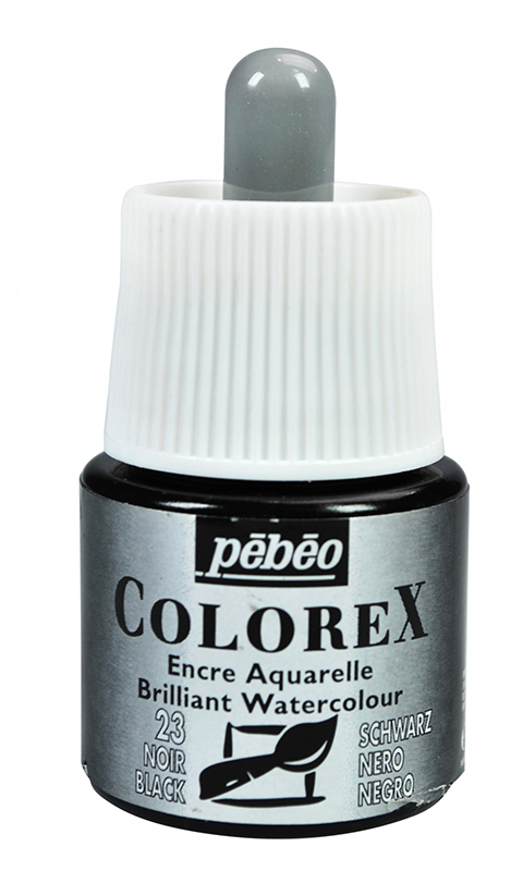 Image of Tusch Pebeo Colorex Ink 45ml Ivory Black 023 (5F) 341023 3167863410234