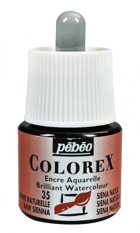 Image of Tusch Pebeo Colorex Ink 45ml Raw Sienna 035 (5F) 341035 3167863410357