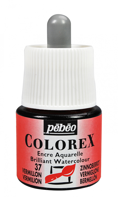 Image of Tusch Pebeo Colorex Ink 45ml Vermilion 037 (5F) 341037 3167863410371