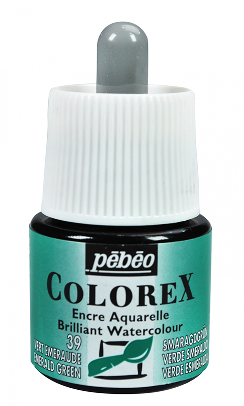 Image of Tusch Pebeo Colorex Ink 45ml Emerald Green 039 (5F) 341039 3167863410395