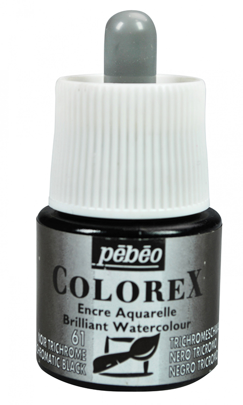 Image of Tusch Pebeo Colorex Ink 45ml Trichromatic Black 061 (5F) 341061 3167863410616