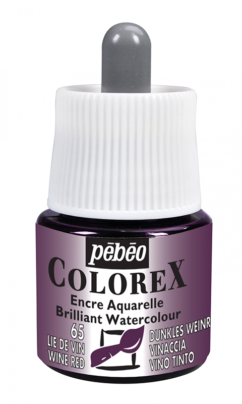 Image of Tusch Pebeo Colorex Ink 45ml Wine Red 065 (5F) 341065 3167863410654