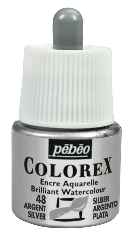 Image of Tusch Pebeo Colorex Ink 45ml Silver 048 (5F) 342048 3167863420486
