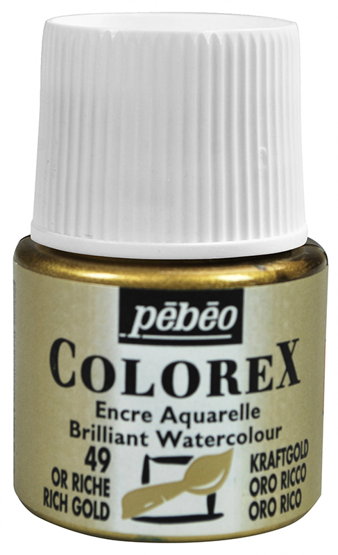 Image of Tusch Pebeo Colorex Ink 45ml Rich Gold 049 (5F) 342049 3167863420493