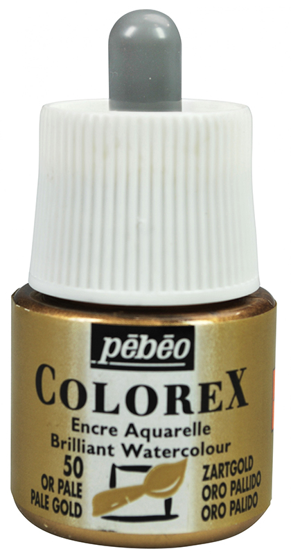 Image of Tusch Pebeo Colorex Ink 45ml Pale Gold 050 (5F) 342050 3167863420509