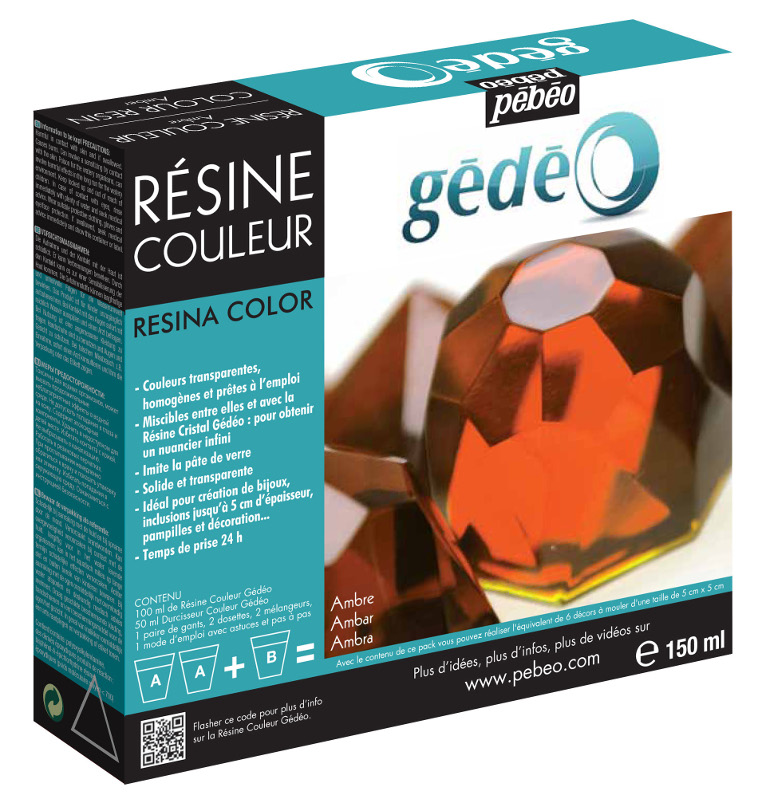 Image of Resin Epoxi Pebeo Colour Resin kit 150ml Amber 766154 3597587661542