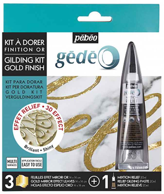 Image of Förgylling Pebeo Gilding 3 Kit Gold Mirror Effect Leaves   (6F) 766596 3597587665960