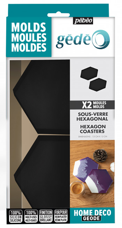 Image of Modellering Pebeo Gédéo Hexagonal Coaster Moulds 2-p (4F) 766612 3597587666127