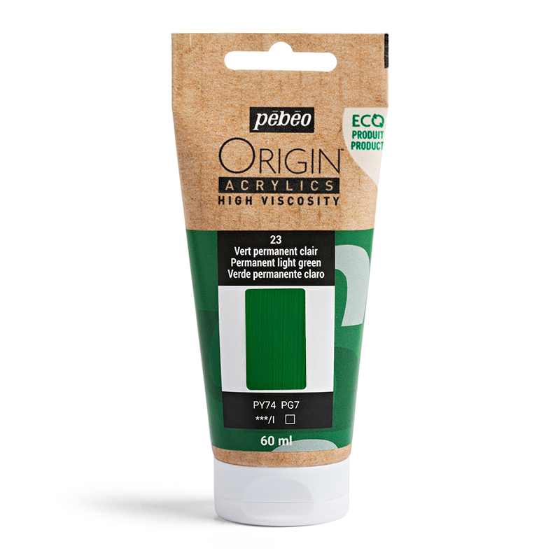 Image of Akrylfärg Pebeo ORIGIN  60 ML PERMANENT LIGHT GREEN (5F) 817023 3167868170232