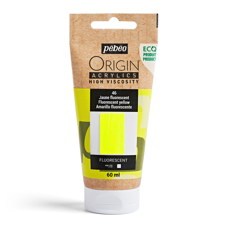 Image of Akrylfärg Pebeo ORIGIN  60 ML FLUORESCENT YELLOW (5F) 817046 3167868170461