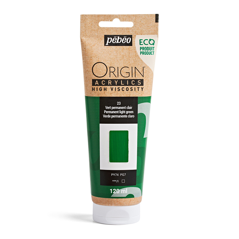 Image of Akrylfärg Pebeo ORIGIN  120 ML PERMANENT LIGHT GREEN (3F) 817123 3167868171239