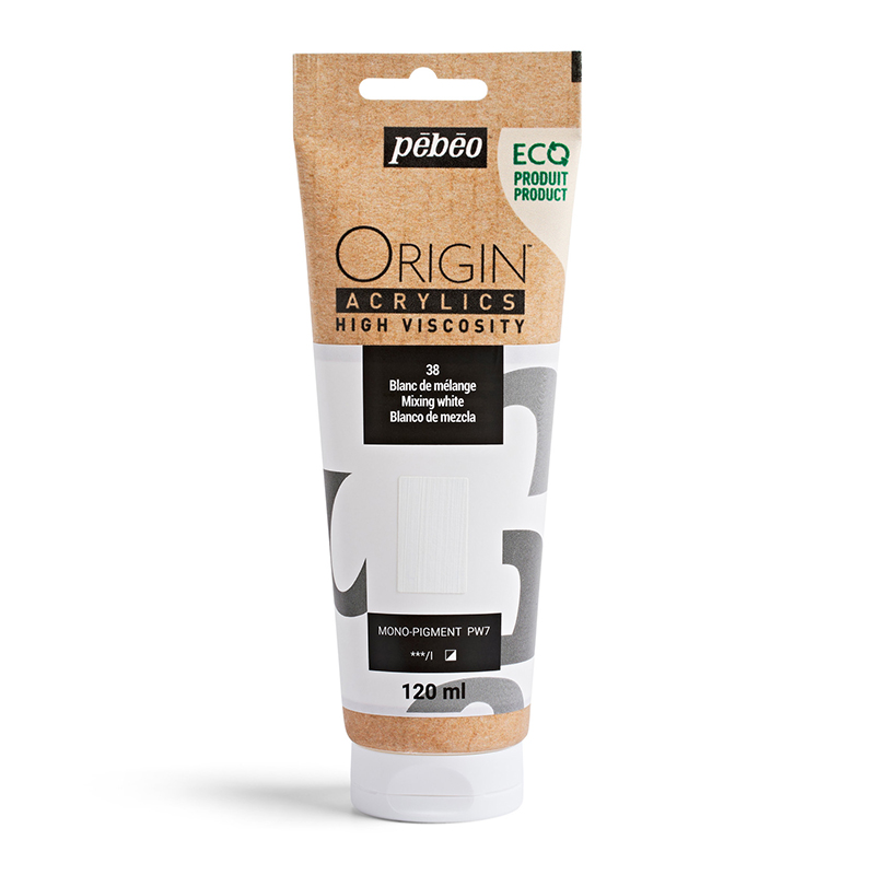Image of Akrylfärg Pebeo ORIGIN  120 ML TRANSPARENT MIXING WHITE (3F) 817138 3167868171383