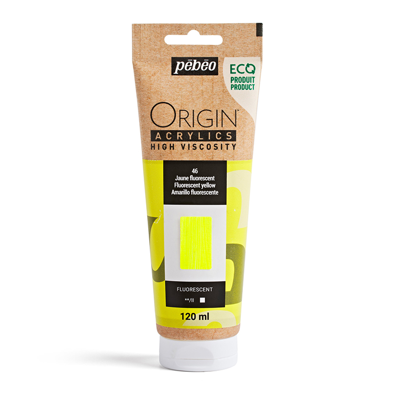 Image of Akrylfärg Pebeo ORIGIN  120 ML FLUORESCENT YELLOW (3F) 817146 3167868171468