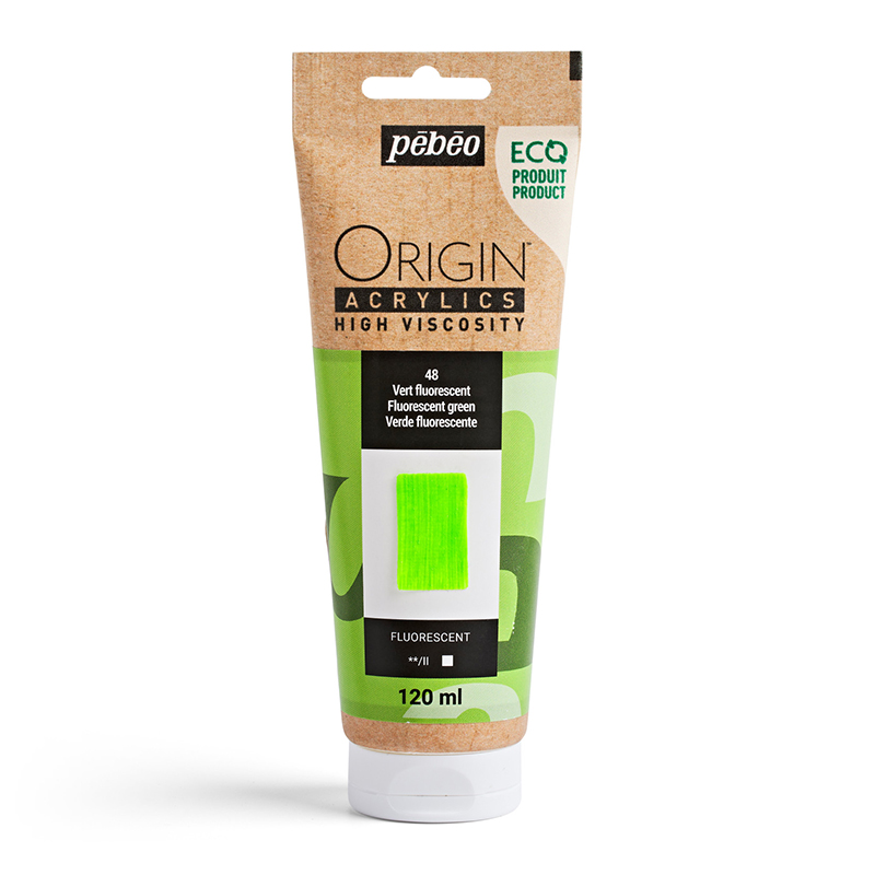 Image of Akrylfärg Pebeo ORIGIN  120 ML FLUORESCENT GREEN (3F) 817148 3167868171482