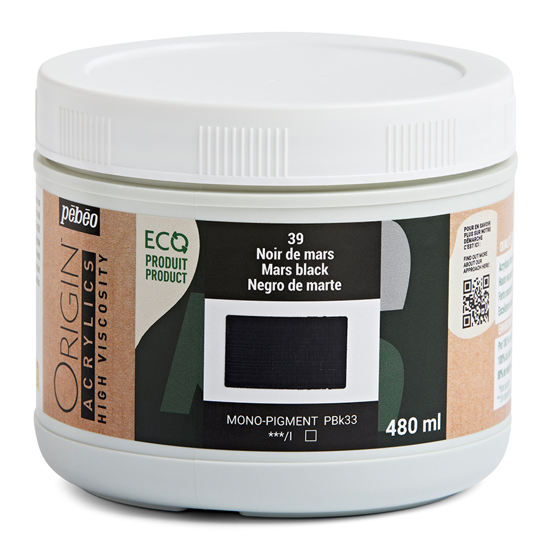 Image of Akrylfärg Pebeo ORIGIN  480 ML MARS BLACK 817339 3167868173394