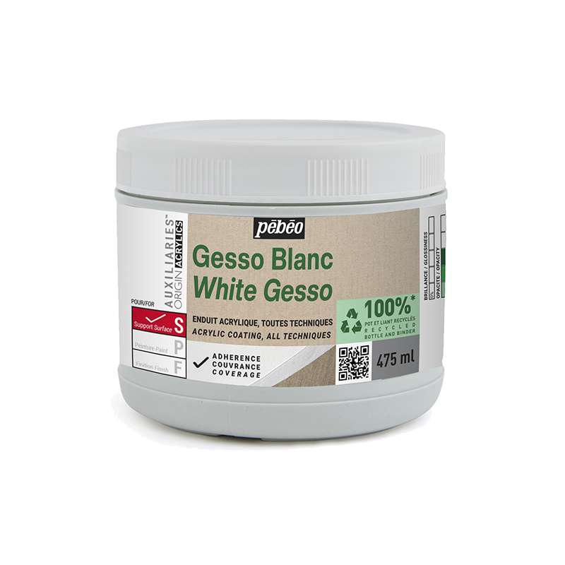 Image of Akrylmedium Pebeo ORIGIN WHITE GESSO STUDIO GREEN 475ML 818605 3167868186059