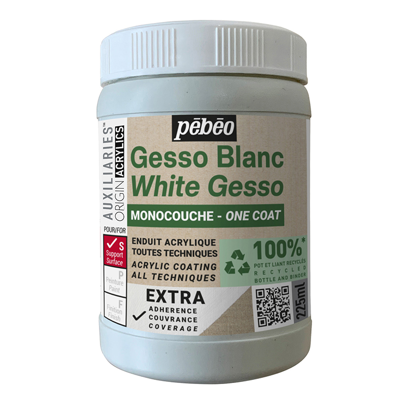 Image of Akrylmedium Pebeo ORIGIN ONE COAT WHITE GESSO STUDIO GREEN 225ML 818613 3167868186134