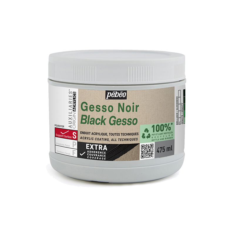 Image of Akrylmedium Pebeo ORIGIN BLACK GESSO STUDIO GREEN 475ML 818625 3167868186257